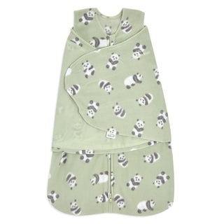 HALO micro-fleece swaddle in cozy panda