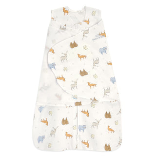 HALO 100% cotton swaddle in forest friends