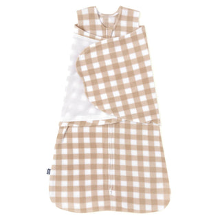 halo sleepsack Swaddle Microfleece | Gingham Tan Newborn