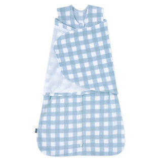 halo sleepsack Swaddle Microfleece | Gingham Blue Newborn