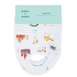 boutique 100% cotton muslin snap bibs 3 pack