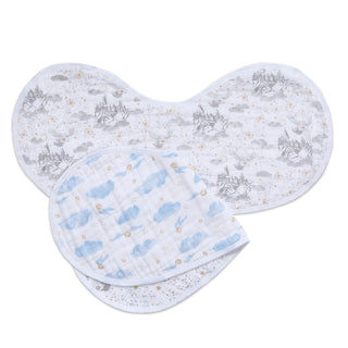 boutique 100% cotton muslin burpy bibs 2 pack