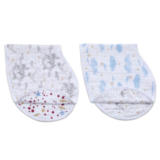 boutique 100% cotton muslin burpy bibs 2 pack