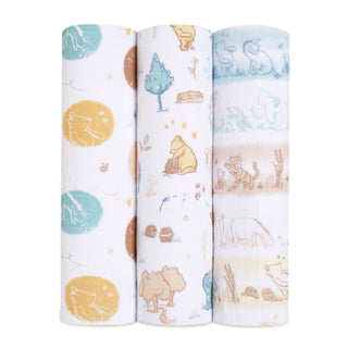 boutique 100% cotton muslin swaddles 3 pack