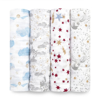 boutique iconic 100% cotton muslin swaddles 4 pack