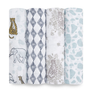 boutique 100% cotton muslin swaddles 4 pack