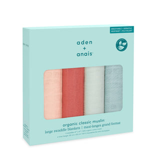 organic cotton muslin swaddles 4 pack