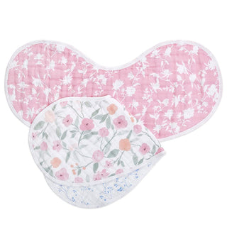 boutique 100% cotton muslin burpy bibs 2 pack