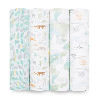 essentials cotton muslin swaddles 4 pack