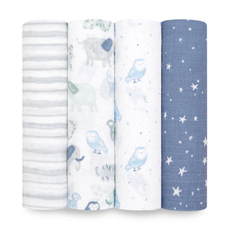 essentials cotton muslin swaddles 4 pack