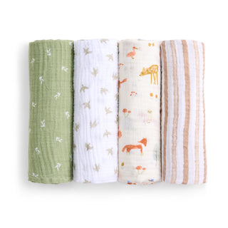 essentials cotton muslin swaddles 4 pack