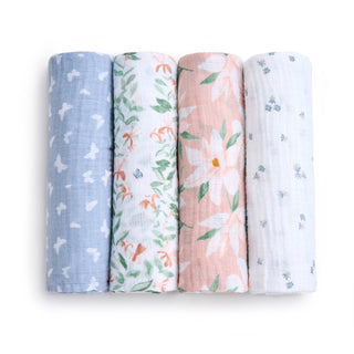 essentials cotton muslin swaddles 4 pack