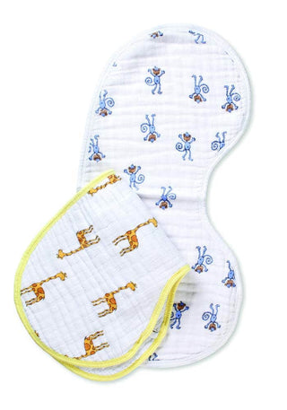 boutique 100% cotton muslin burpy bibs 2 pack