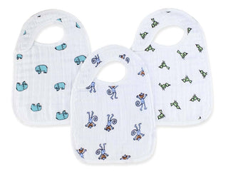 boutique 100% cotton muslin snap bibs 3 pack