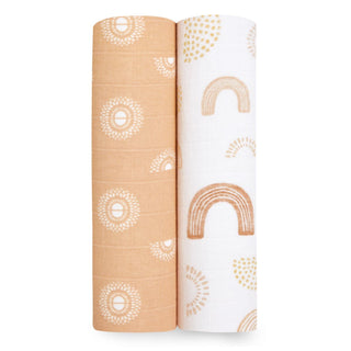 boutique 100% cotton muslin swaddles 2 pack