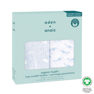 organic cotton muslin swaddles 2 pack