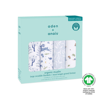 organic cotton muslin swaddles 4 pack