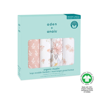 organic cotton muslin swaddles 4 pack