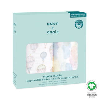 organic cotton muslin swaddles 2 pack