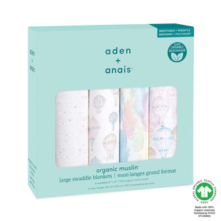 organic cotton muslin swaddles 4 pack