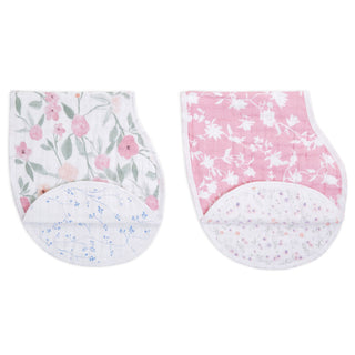 boutique 100% cotton muslin burpy bibs 2 pack