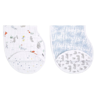 boutique 100% cotton muslin burpy bibs 2 pack