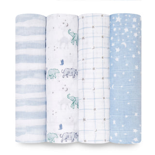 boutique 100% cotton muslin swaddles 4 pack