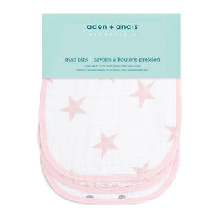 essentials cotton muslin snap bibs 3 pack