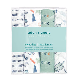 essentials cotton muslin swaddles 4 pack