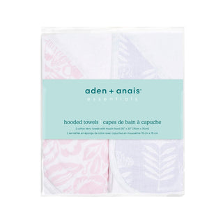 essentials cotton muslin hooded towels 2 pack