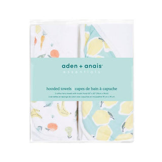 essentials cotton muslin hooded towels 2 pack