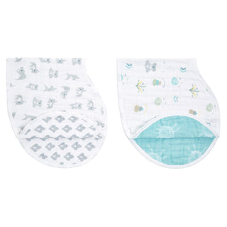 boutique 100% cotton muslin burpy bibs 2 pack