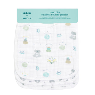 boutique 100% cotton muslin snap bibs 3 pack