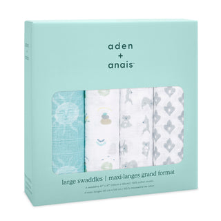 boutique 100% cotton muslin swaddles 4 pack