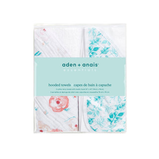 essentials cotton muslin hooded towels 2 pack