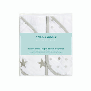 essentials cotton muslin hooded towels 2 pack