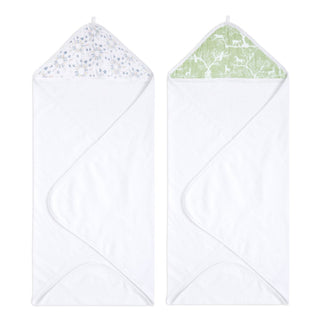 essentials cotton muslin hooded towels 2 pack