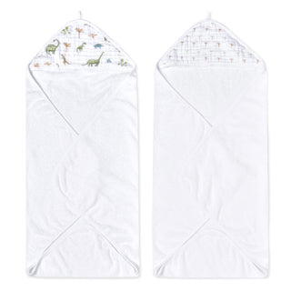 essentials cotton muslin hooded towels 2 pack