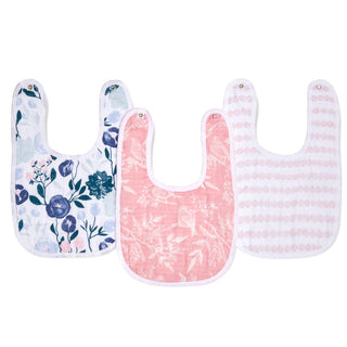 essentials cotton muslin snap bibs 3 pack