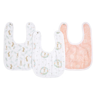 essentials cotton muslin snap bibs 3 pack