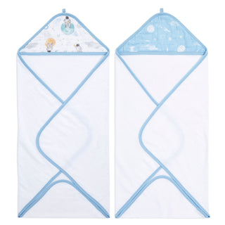 essentials cotton muslin hooded towels 2 pack