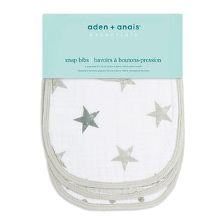 essentials cotton muslin snap bibs 3 pack