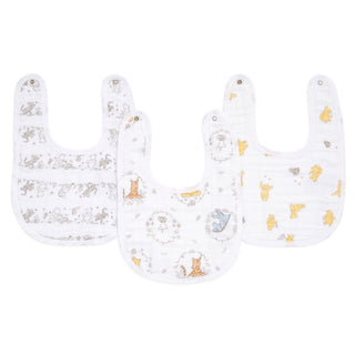 essentials cotton muslin snap bibs 3 pack