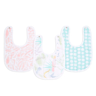 essentials cotton muslin snap bibs 3 pack