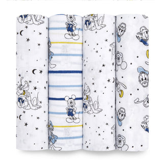 Disney™ essentials cotton muslin swaddles 4 pack