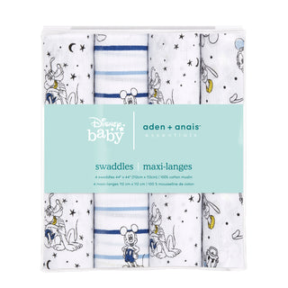 Disney™ essentials cotton muslin swaddles 4 pack