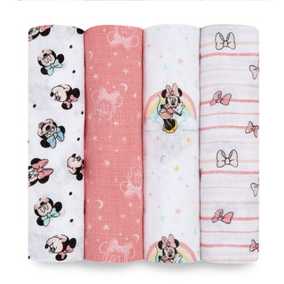 Disney™ essentials cotton muslin swaddles 4 pack