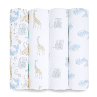 essentials cotton muslin swaddles 4 pack