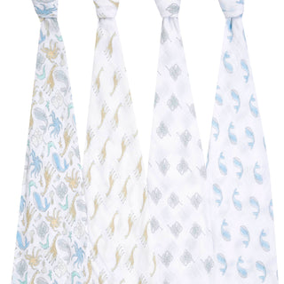 essentials cotton muslin swaddles 4 pack