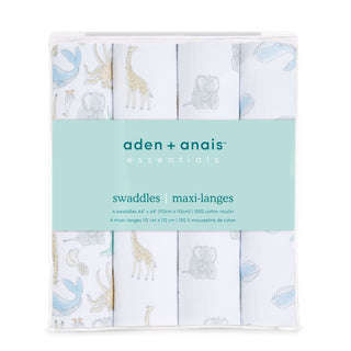 essentials cotton muslin swaddles 4 pack